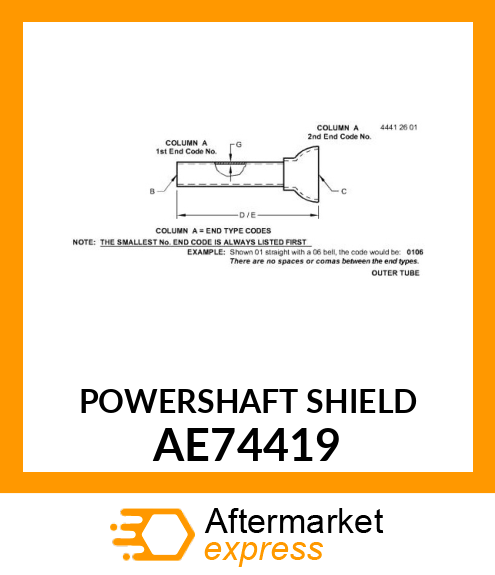 POWERSHAFT SHIELD,OUTER W/DECAL AE74419
