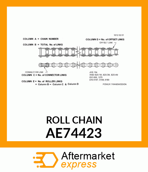 ROLLER CHAIN, LOWER DRIVE SS RC80 AE74423