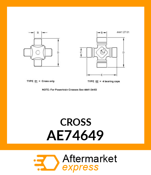 CROSS amp; BRG ASY, CROSS,UNV JNT C 4E AE74649