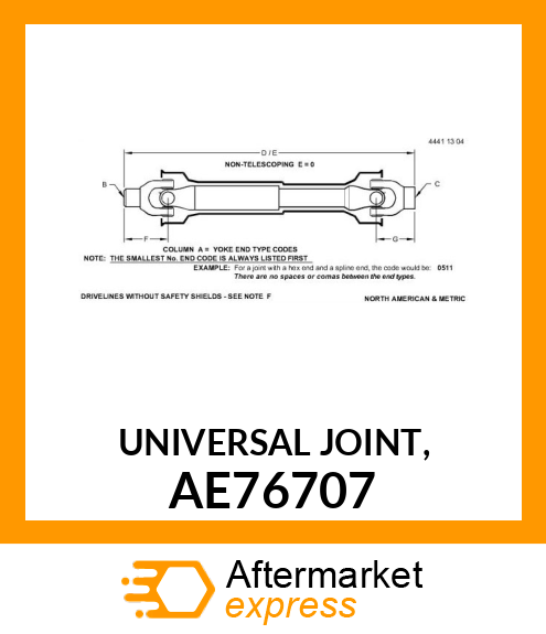 UNIVERSAL JOINT, AE76707