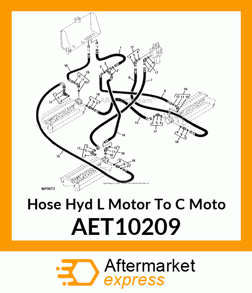 Hose Hyd L Motor To C Moto AET10209