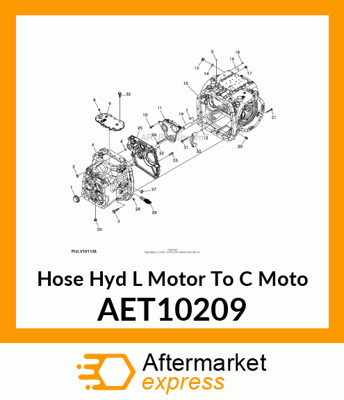 Hose Hyd L Motor To C Moto AET10209