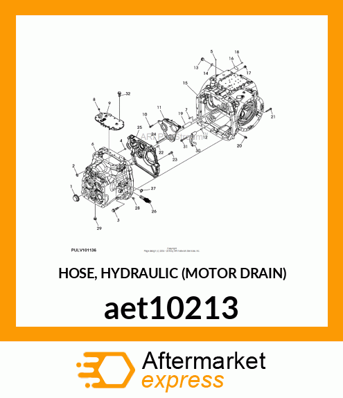 HOSE, HYDRAULIC (MOTOR DRAIN) aet10213