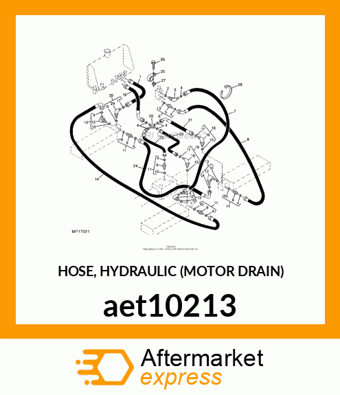 HOSE, HYDRAULIC (MOTOR DRAIN) aet10213