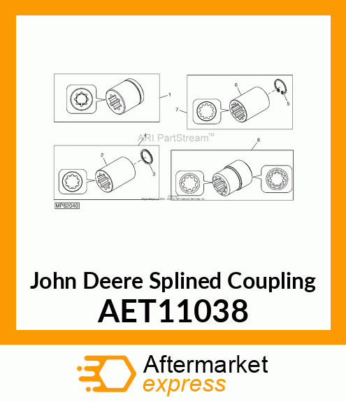 COUPLING, SPLINED REEL AET11038