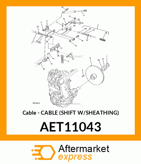 Cable - CABLE (SHIFT W/SHEATHING) AET11043