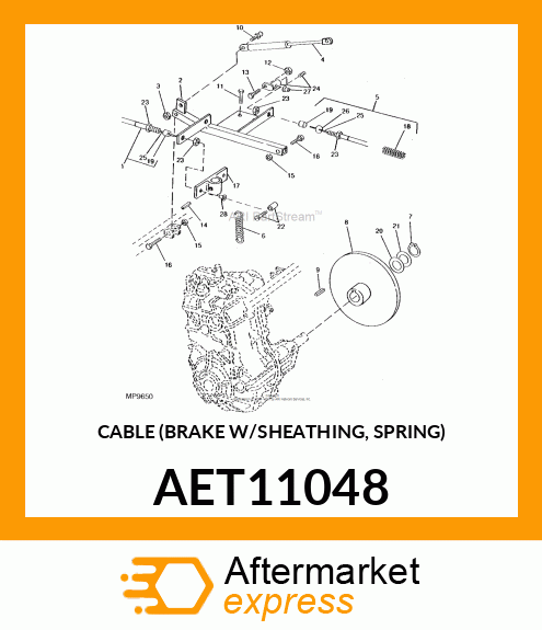 CABLE (BRAKE W/SHEATHING, SPRING) AET11048