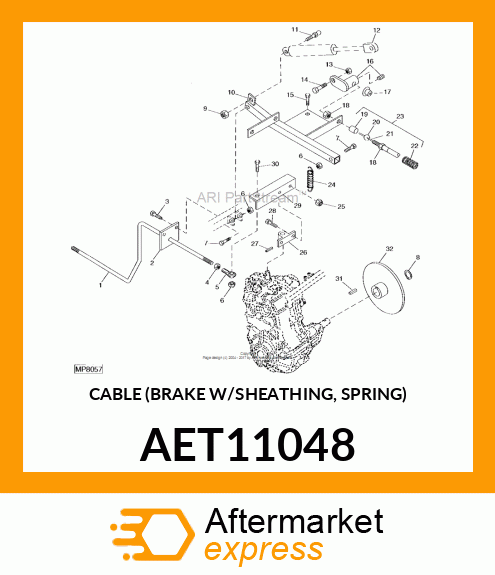 CABLE (BRAKE W/SHEATHING, SPRING) AET11048