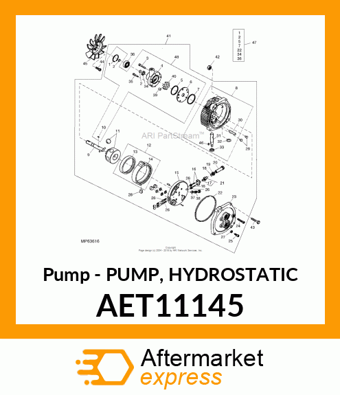 Pump - PUMP, HYDROSTATIC AET11145