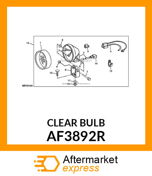 BULB, UNIT,SEALED W/SCREWS 12V/TRAC AF3892R