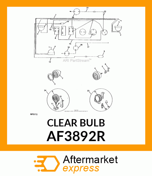 BULB, UNIT,SEALED W/SCREWS 12V/TRAC AF3892R