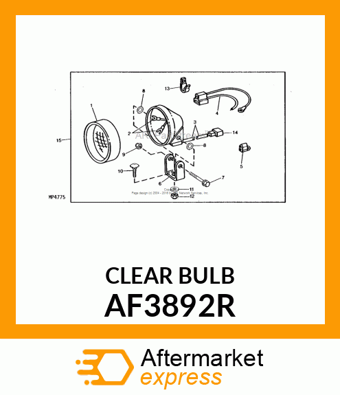 BULB, UNIT,SEALED W/SCREWS 12V/TRAC AF3892R