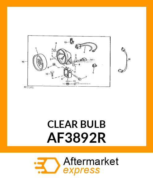 BULB, UNIT,SEALED W/SCREWS 12V/TRAC AF3892R