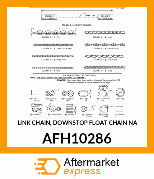 LINK CHAIN, DOWNSTOP FLOAT CHAIN NA AFH10286