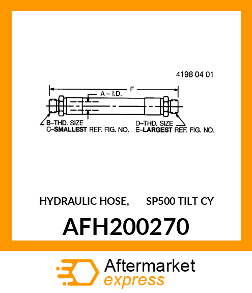HYDRAULIC HOSE, SP500 TILT CY AFH200270