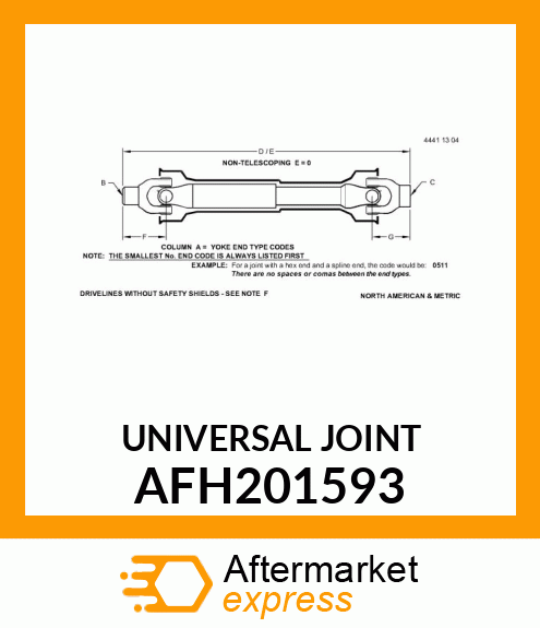 UNIVERSAL JOINT AFH201593