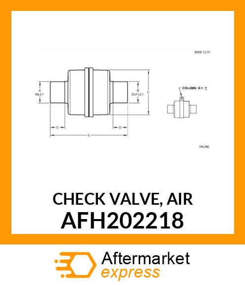 CHECK VALVE, AIR AFH202218