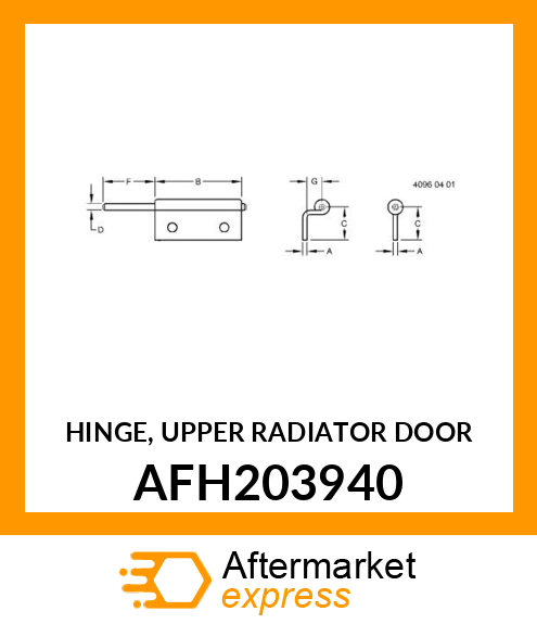 HINGE, UPPER RADIATOR DOOR AFH203940