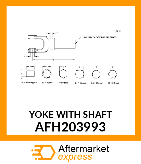 YOKE WITH SHAFT AFH203993