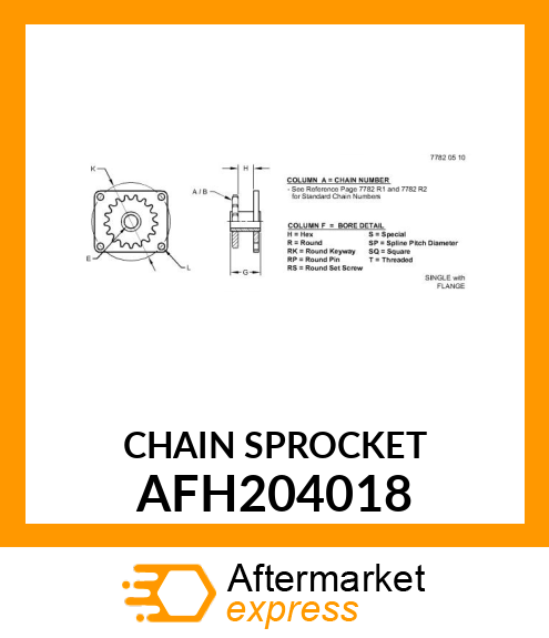 CHAIN SPROCKET, ASSEMBLY WITH BUSHI AFH204018