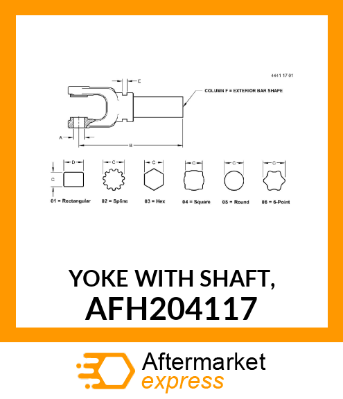 YOKE WITH SHAFT, AFH204117