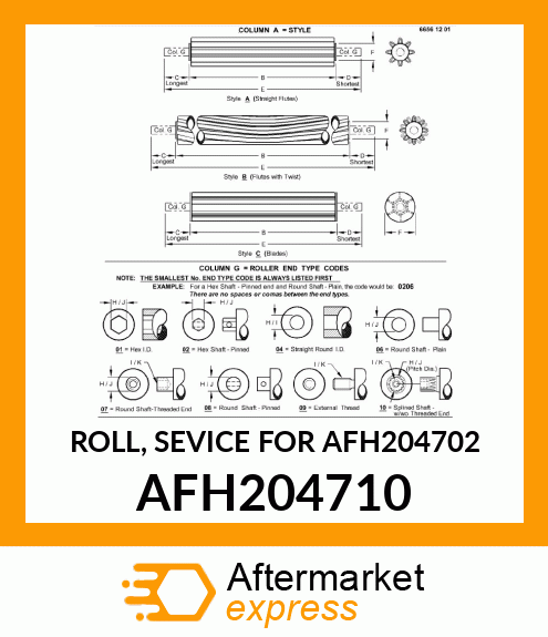 ROLL, SEVICE FOR AFH204702 AFH204710