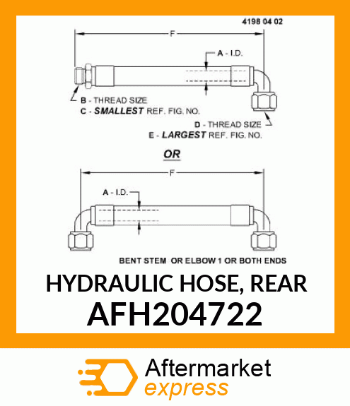 HYDRAULIC HOSE, REAR AFH204722