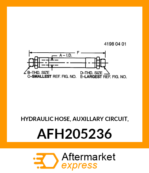 HYDRAULIC HOSE, AUXILLARY CIRCUIT, AFH205236