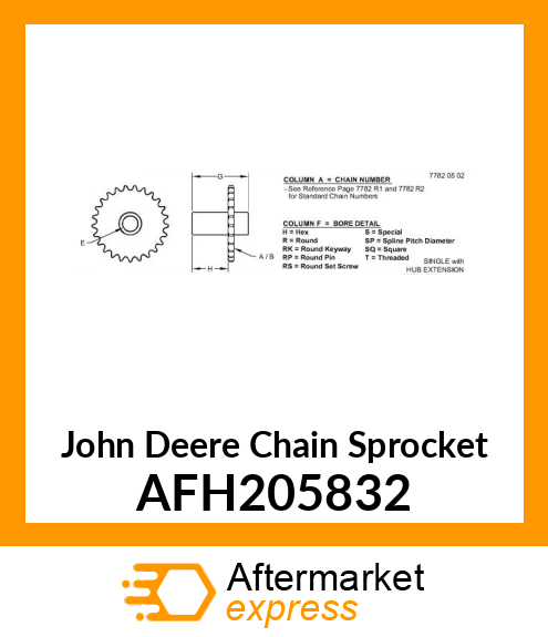 CHAIN SPROCKET, (19T RC50) AFH205832