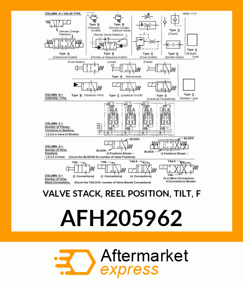 VALVE STACK, REEL POSITION, TILT, F AFH205962