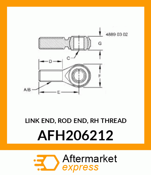 LINK END, ROD END, RH THREAD AFH206212