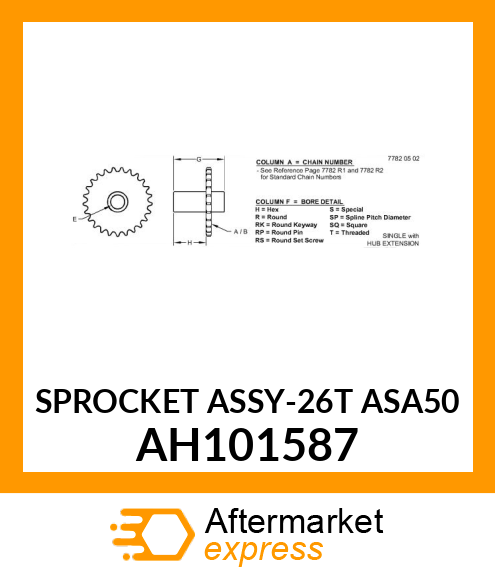 SPROCKET ASSY AH101587