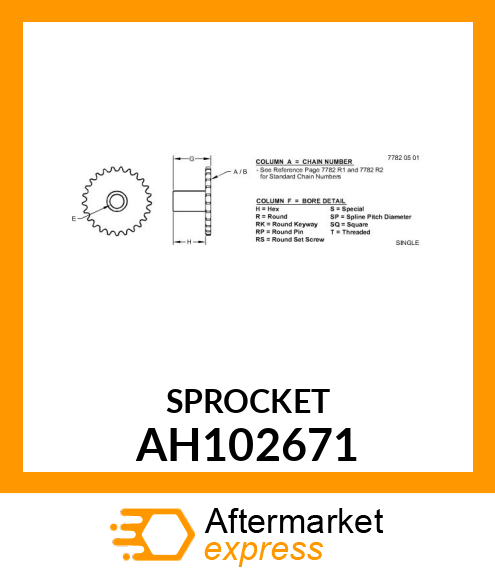 SPROCKET ASSY AH102671