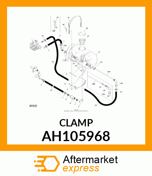 CLAMP, HIGH TORQUE HOSE AH105968