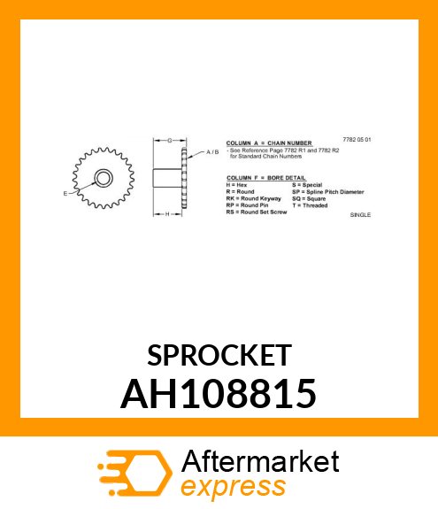 SPROCKET ASSY AH108815