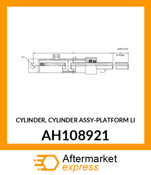 CYLINDER, CYLINDER ASSY AH108921