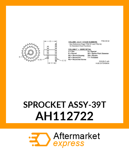 SPROCKET ASSY AH112722