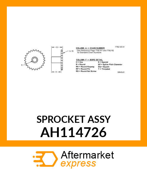 SPROCKET ASSY AH114726