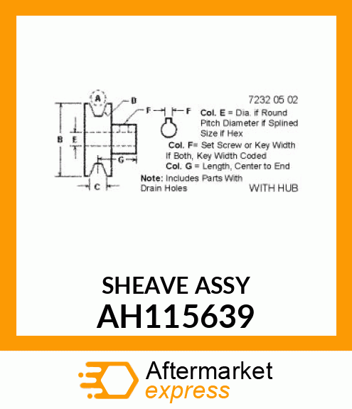 SHEAVE ASSY AH115639