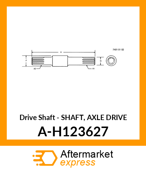 Drive Shaft - SHAFT, AXLE DRIVE A-H123627