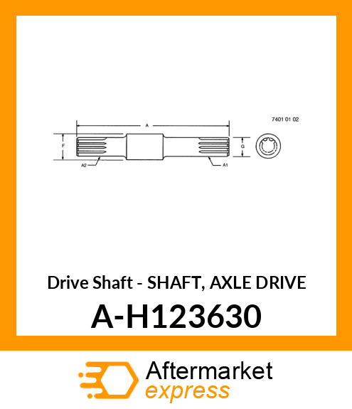 Drive Shaft - SHAFT, AXLE DRIVE A-H123630