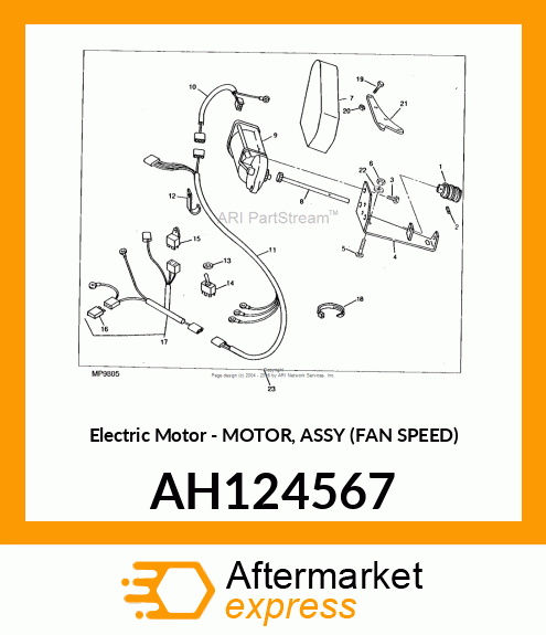 Electric Motor - MOTOR, ASSY (FAN SPEED) AH124567