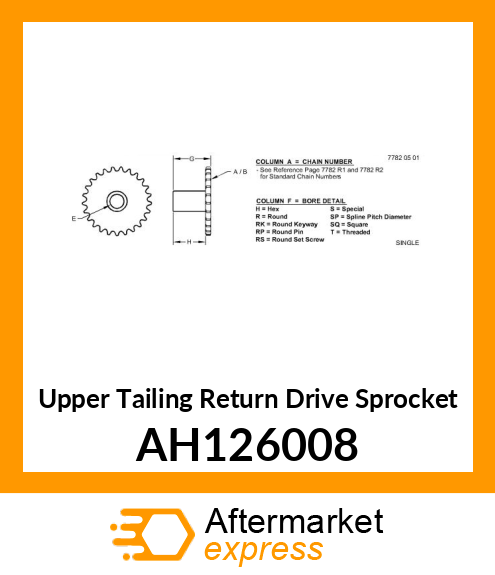 CHAIN SPROCKET, SPROCKET ASSY AH126008