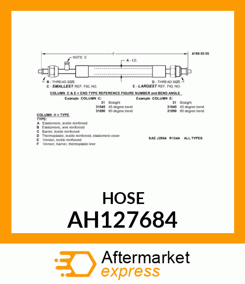 HOSE, LINE ASSY AH127684