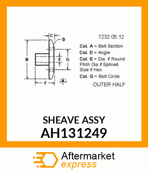 SHEAVE ASSY AH131249