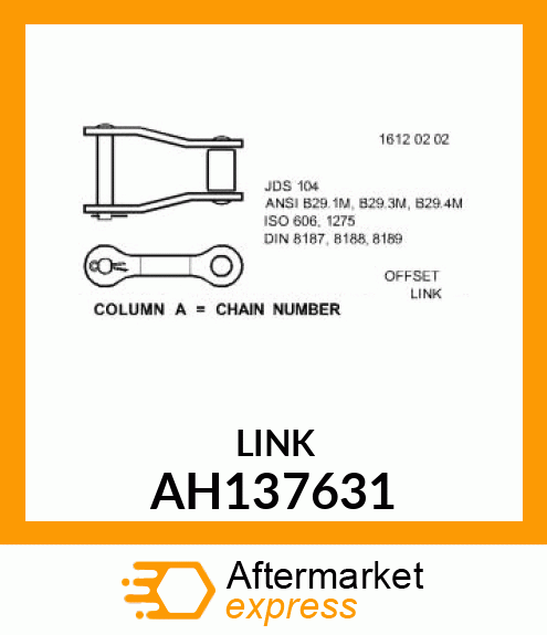 LINK ASSY,OFFSET, CA550,CHROME AH137631