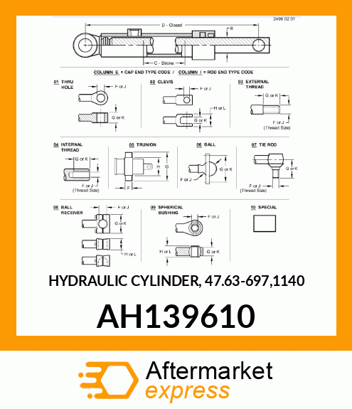 Hydraulic Cylinder AH139610