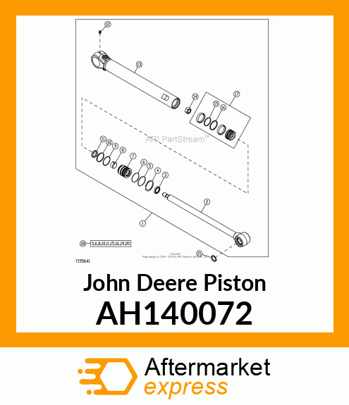 PISTON, UNITIZED, 56 X 32 X 20 AH140072