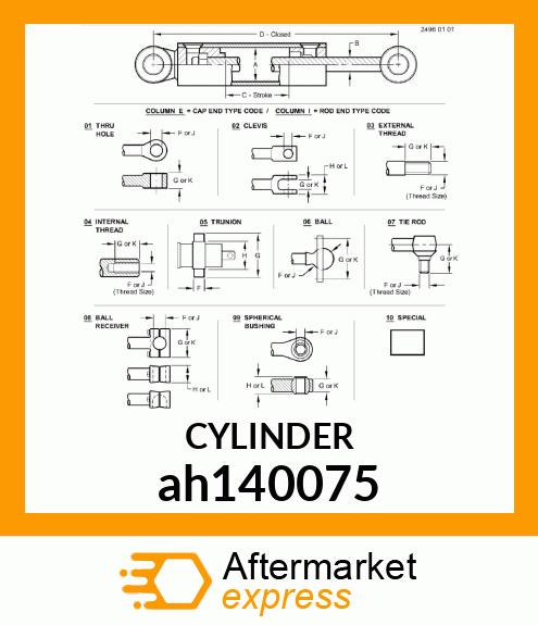 HYDRAULIC CYLINDER, 90 X 45 ah140075