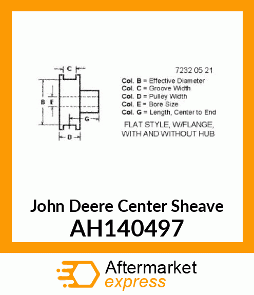 CENTER SHEAVE, IDLER ASSY AH140497